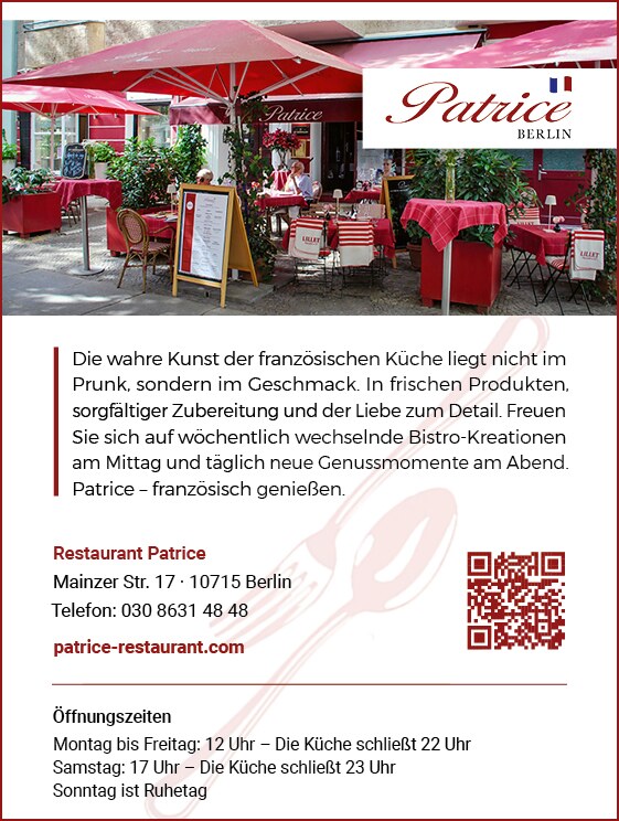 Anzeige restaurant patrice 03 26