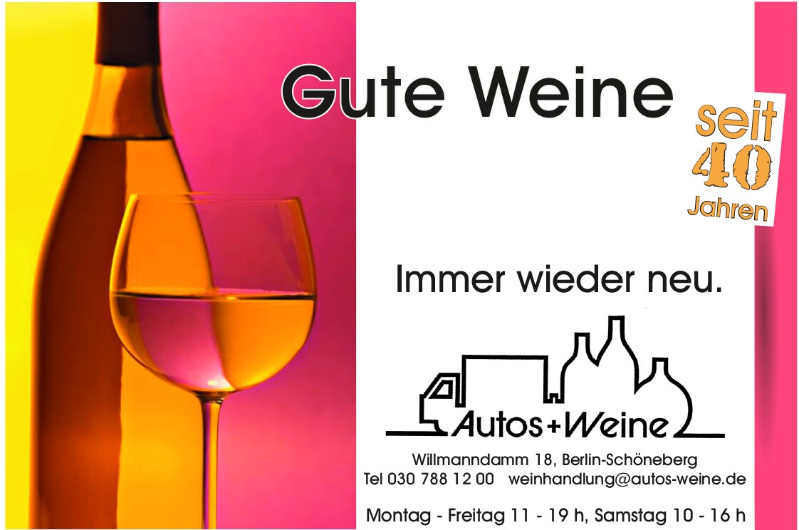 Anzeige autos und weine